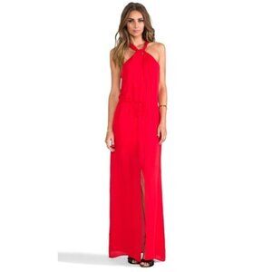 Rory Beca Dress M NWT Silk Fula Front Knot Front Cherry Red Fire Cocktail Party